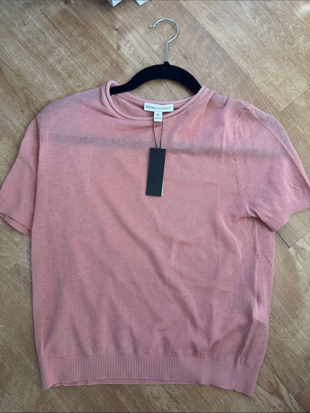 Banana Republic Women's Short Sleeve Crewneck Top - Dusty Rose medium